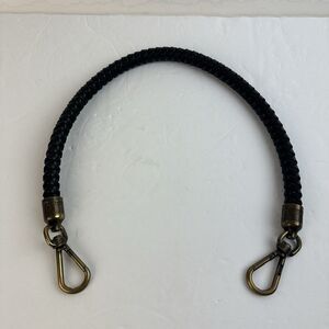 The Sak Purse Replacement Shoulder Strap ONLY Black Braided Leather Gold Clips